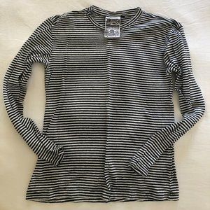 Jungmaven Yarn Dyed Long Sleeve Hemp/Cotton Tee - Black & White Stripe